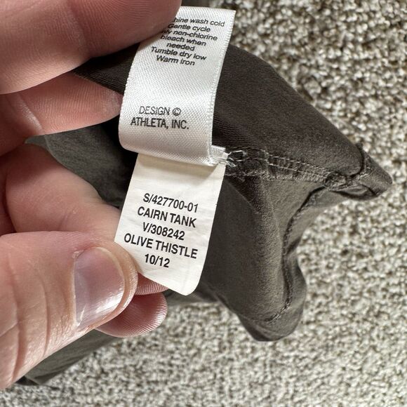 Athleta Shirt Womens Extra Large Gray Embroidered Tank Top Sleeveless Cotton - Picture 10 of 14